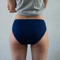Lemahieu -- Culotte menstruelle absorbante bleue flux moyen (france et bio) - Taille L (46/48)