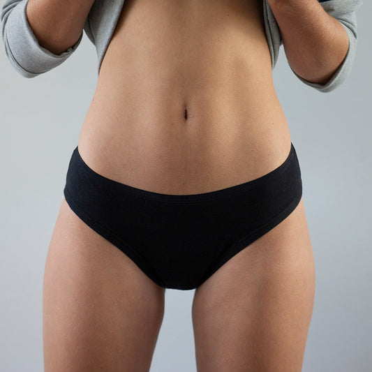 Lemahieu -- Culotte menstruelle absorbante noire flux moyen (france et bio) - Taille S (38/40)