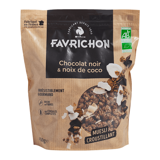 Favrichon -- Muesli Croustillant Chocolat Noir & Noix de Coco - 450 g