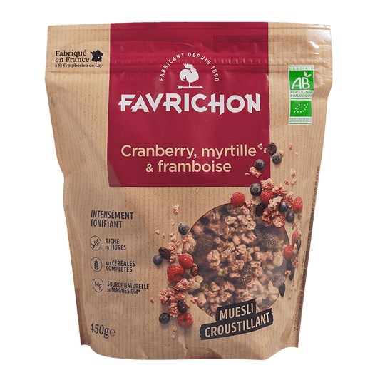 Favrichon -- Muesli Croustillant Cranberry Myrtille & Framboise - 450 g