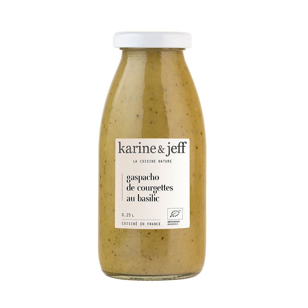 Karine & Jeff -- Gaspacho de courgettes et basilic - 0.25 L