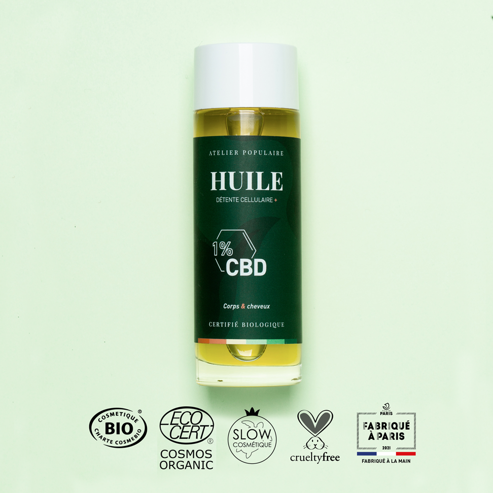 Atelier Populaire -- Huile détente cellulaire cbd - 100 mL