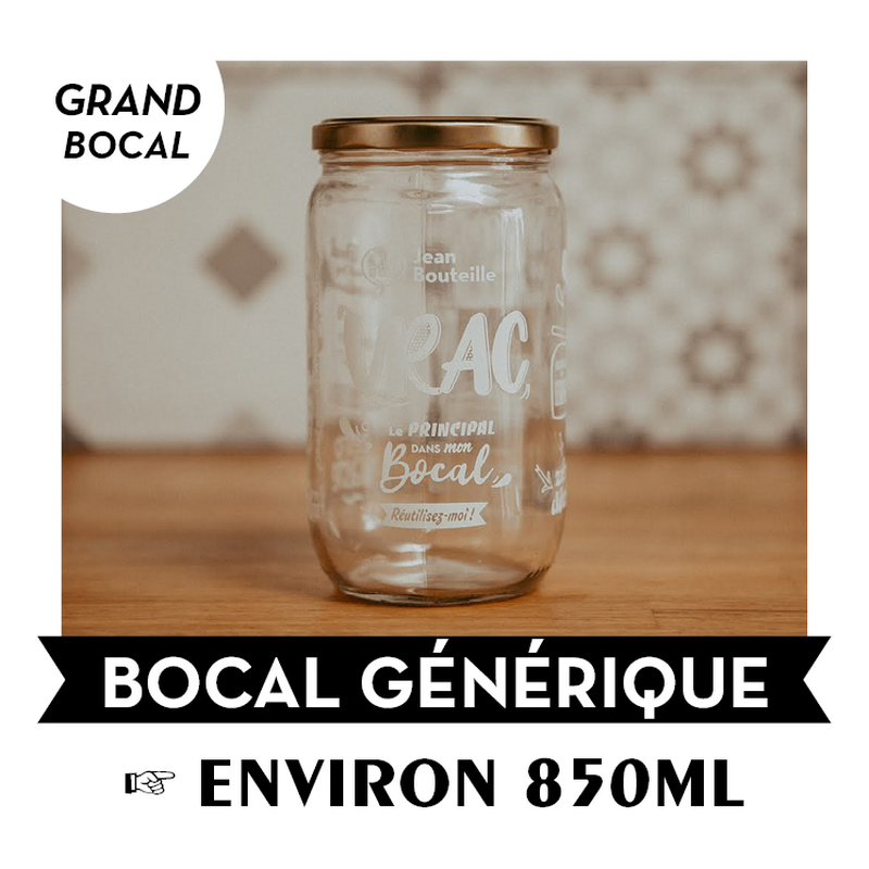 Jean Bouteille -- Bocal en verre env 850ml  Le principal dans mon bocal grand format x24