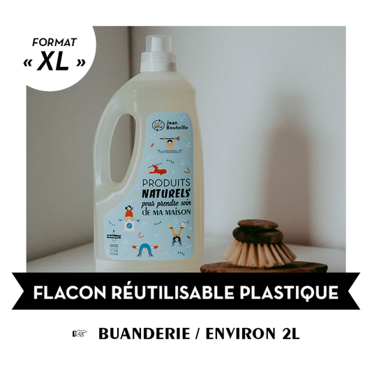 Jean Bouteille -- Bouteille plastique buanderie format XL contenance - 2L