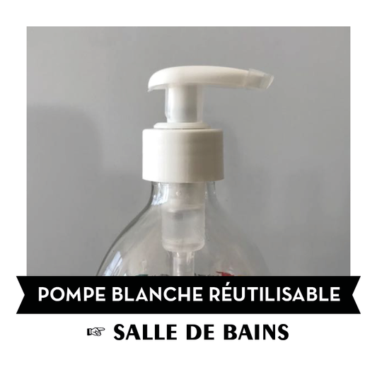 Jean Bouteille -- Pompe blanche réutilisable salle de bain