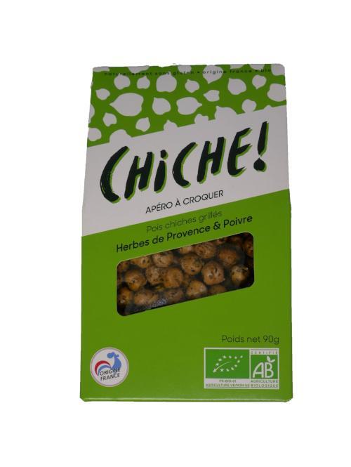 Chiche -- Croustiche pois chiches grillés bio herbes de provence et poivre - 90 g