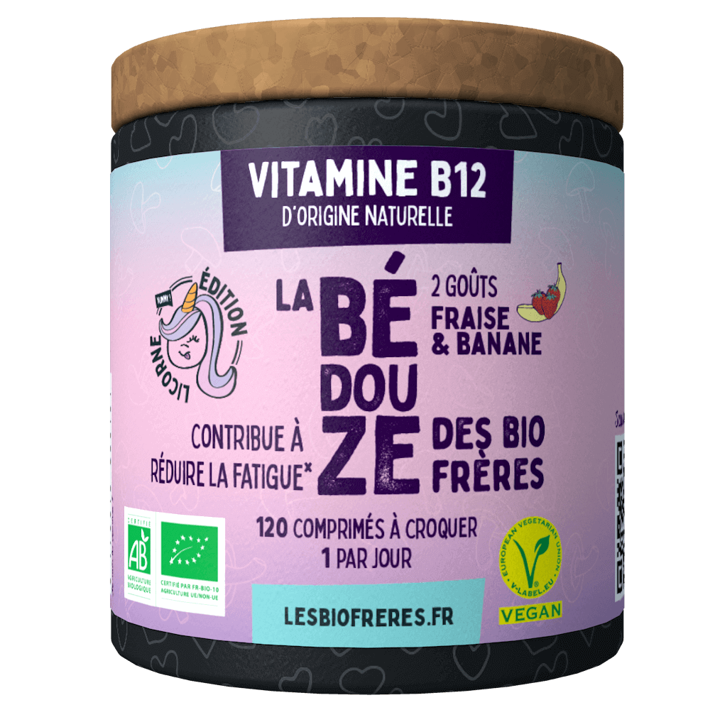 Les Bio Frères -- Bédouze bio banane fraise (vitamine b12) fatigue - 120 comprimés