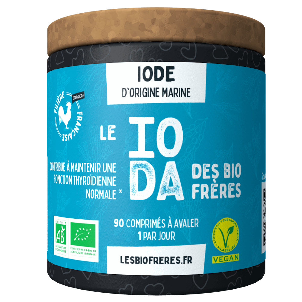 Les Bio Frères -- Ioda bio (iode) thyroide peau cheveux - 90 comprimés