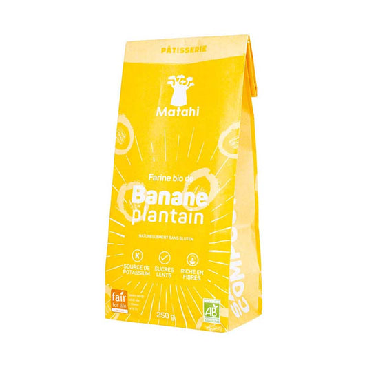 Matahi -- Farine de banane plantain bio et équitable (origine Bénin) - 250 g