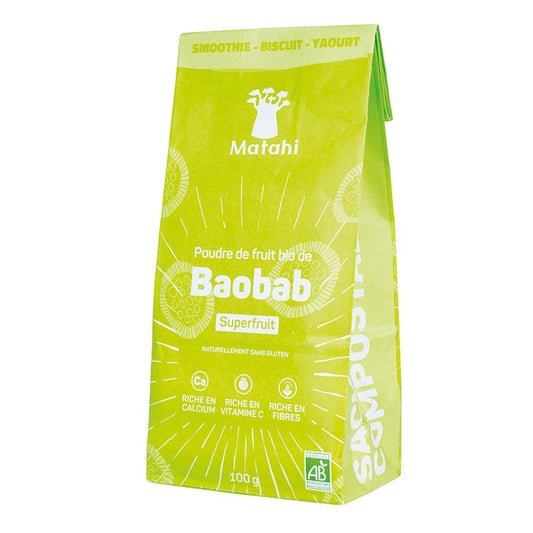 Matahi -- Poudre bio de baobab (superfood) (origine Bénin) - 100 g
