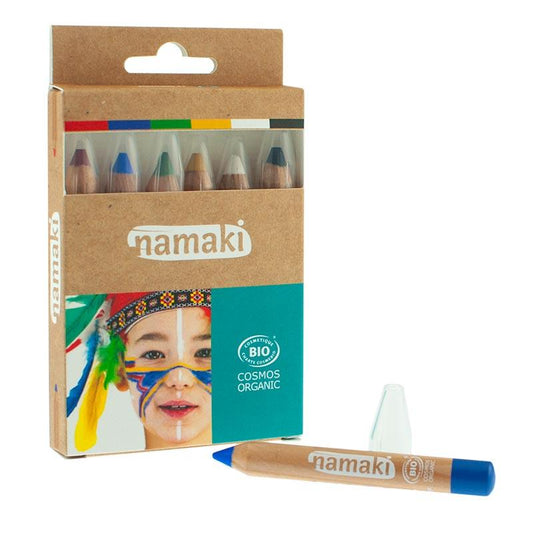 Namaki -- Kit 6 crayons "Arc-en-Ciel" (blanc / noir / jaune / vert / bleu / rouge)
