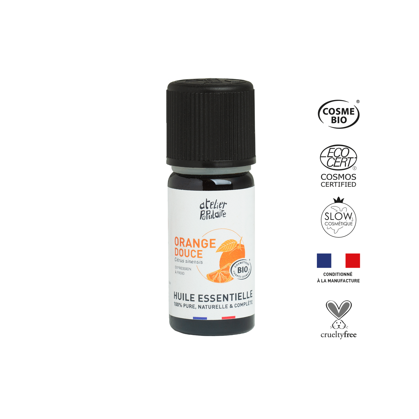 Atelier Populaire -- Huile essentielle bio orange douce - 10 ml