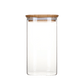 Pebbly -- Boite en verre carré avec couvercle en bambou 1,4 L