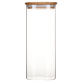 Pebbly -- Boite en verre carré avec couvercle en bambou 2,2 L