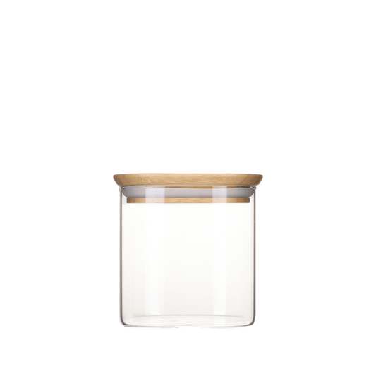 Pebbly -- Boite en verre carré avec couvercle en bambou 800 mL
