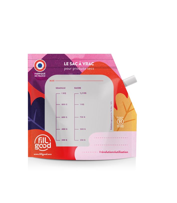 Fillgood -- Sacs à vrac réutilisables doseur petit bouchon (prêt à vendre) - 1,2L x 20