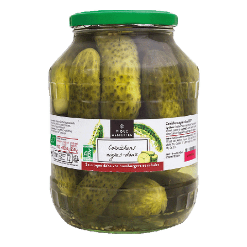 Pique Assiettes -- Cornichons aigres-doux bio - 850 g