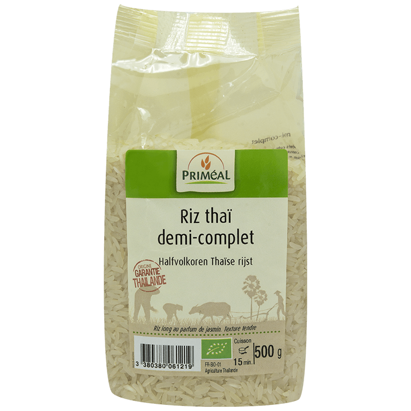 Priméal -- Riz thaï 1/2 complet bio (Thaïlande) - 500 g
