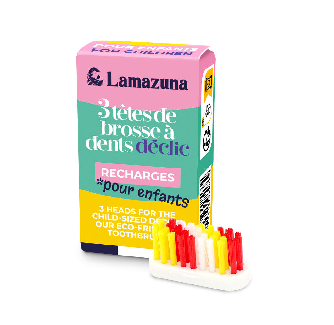 Lamazuna -- Recharge de 3 têtes de brosse à dents enfant .