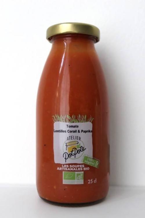 Atelier Potpote -- Soupe bio - tomate lentilles corail - 25 cl x 24