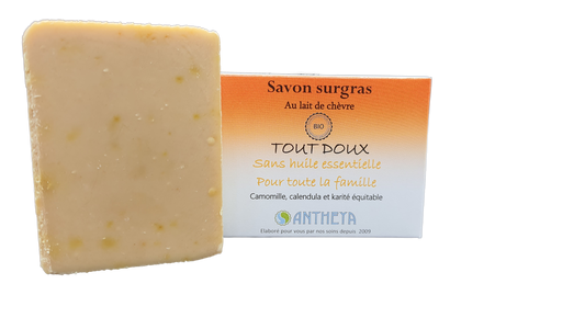 Antheya -- Savon lait de chèvre sans he - tout doux pour toute la famille (boîte) - 100 g