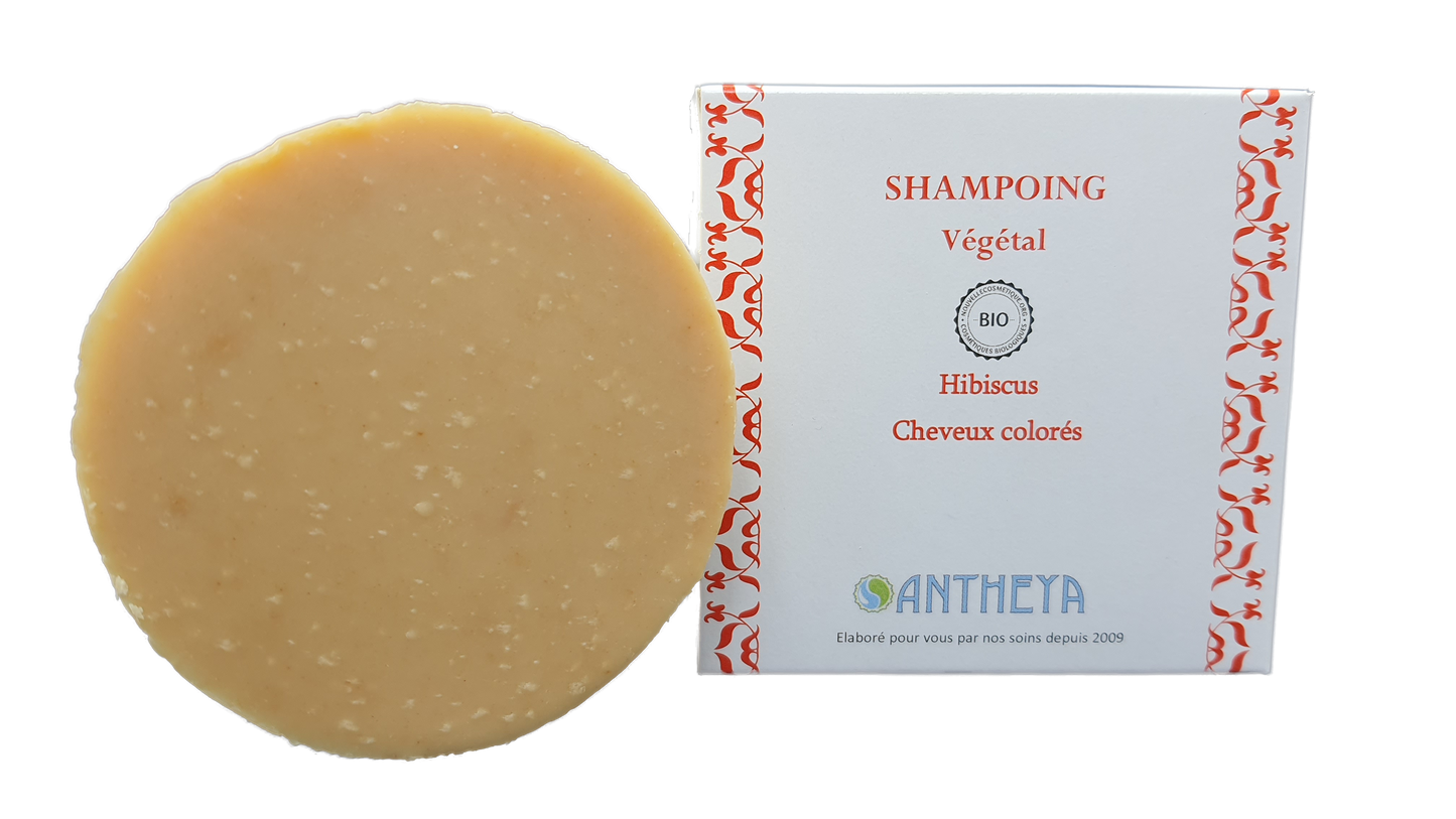 Antheya -- Shampoing solide hibiscus - cheveux colorés (boîte) - 90 g