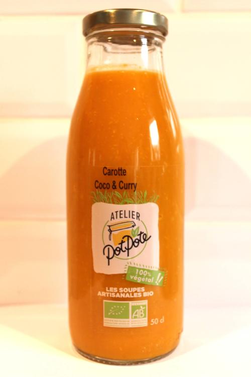 Atelier Potpote -- Soupe bio - carotte coco curry - 50 cl x 12